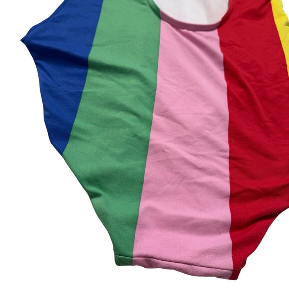 ONIA Kelly Rainbow Stripe One Piece Bathing Swim Suit Size Small Womens Scoop - Picture 8 of 8